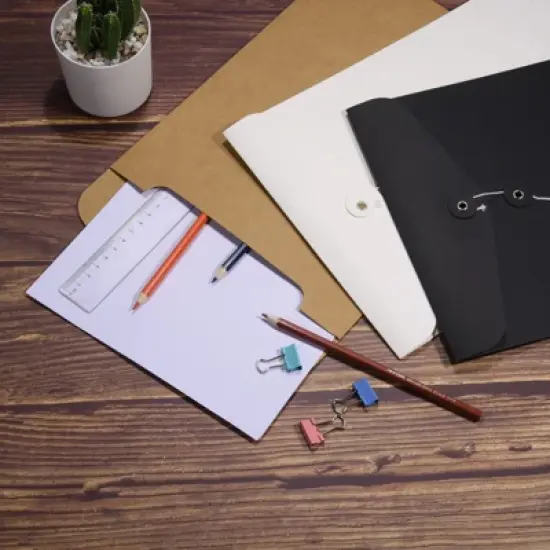 Unique Bargains Paper Document Letter Organizing A4 File Envelopes Brown image {4}