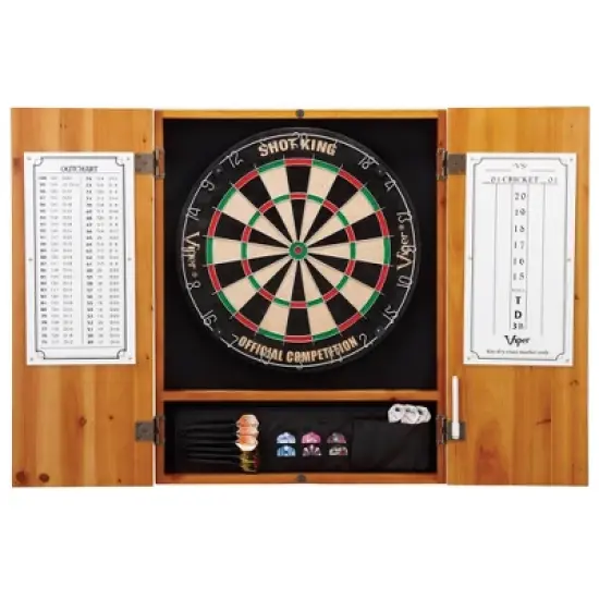 Viper Metropolitan Oak Steel Tip Dartboard Cabinet image {3}
