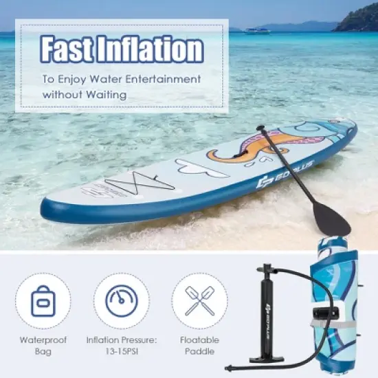 Costway Inflatable Stand Up Paddle Board Surfboard W/Aluminum Paddle Pump image {5}