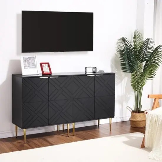 Storage Cabinet with Doors, 29" Modern Accent Cabinet, Sideboard Buffet Cabinet for Dining Room, Living Room, Kitchen image {5}