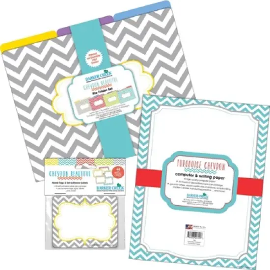 Barker Creek Chevron Beautiful Get Organized File Folders Set Multi-Design 107 per Set: Paper, Top Tab, 50 Sheet Capacity image {4}