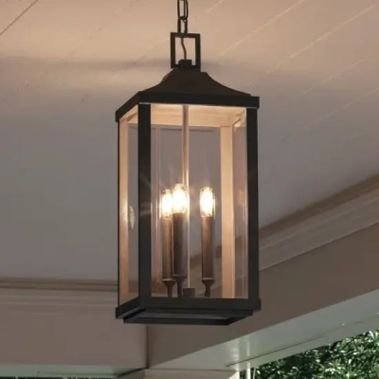 Urban Ambiance Luxury Farmhouse Outdoor Pendant 23.75''H x 9.5''W,  Midnight Black Finish,  Calderdale Collection, UHP1401 image {8}