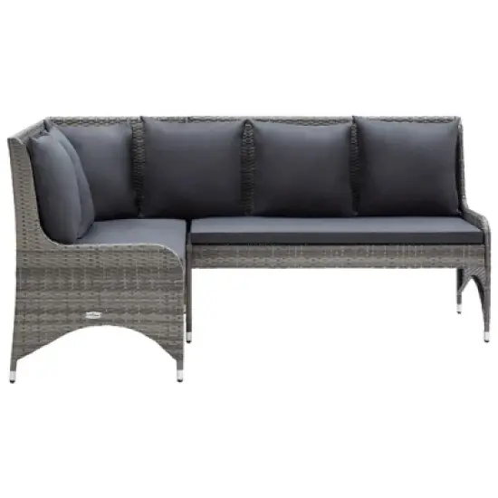 vidaXL Garden Sofa Set of 2 Grey image {6}