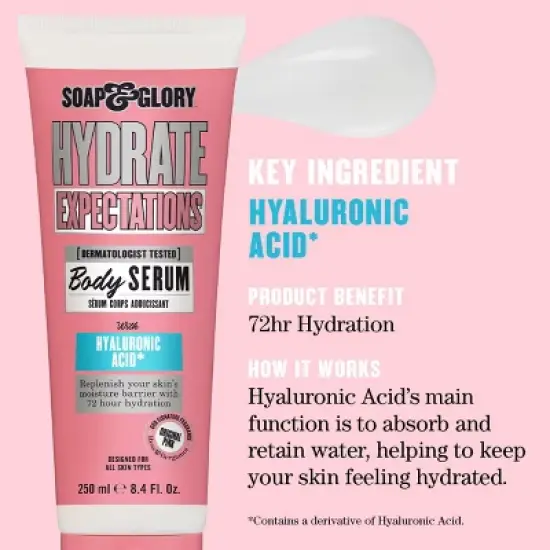 Soap & Glory Hydrate Body Serum - Charged Original Pink - 8.4 fl oz image {2}