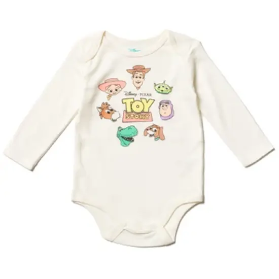 Disney Pixar Toy Story Alien Bullseye Rex Woody Jessie Buzz Lightyear Baby 4 Pack Bodysuits Newborn to Infant image {3}