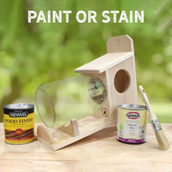 Uncle Dunkels Backyard Squirrel Feeder (w/ Gallon Glass Jar); Rustic Handmade Squirrel Food Box image {6}