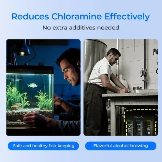 Waterdrop TSB-CM Under Sink Water Filter System Reduce Chloramine for CA, FL and Washington, D.C.,with Brushed Nickel Faucet image {5}