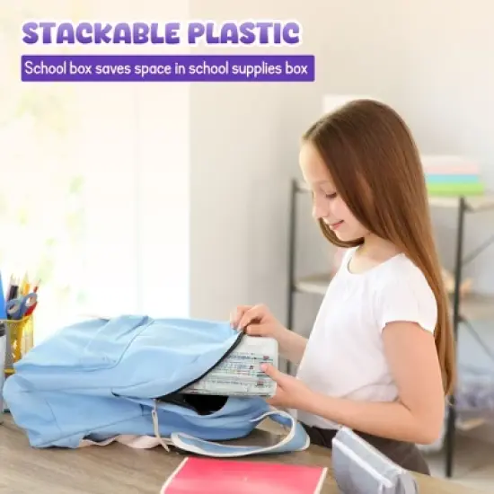 4E's Novelty 4 Pack Clear Pencil Boxes for Pencil Boxes for School as School Supply Box image {3}