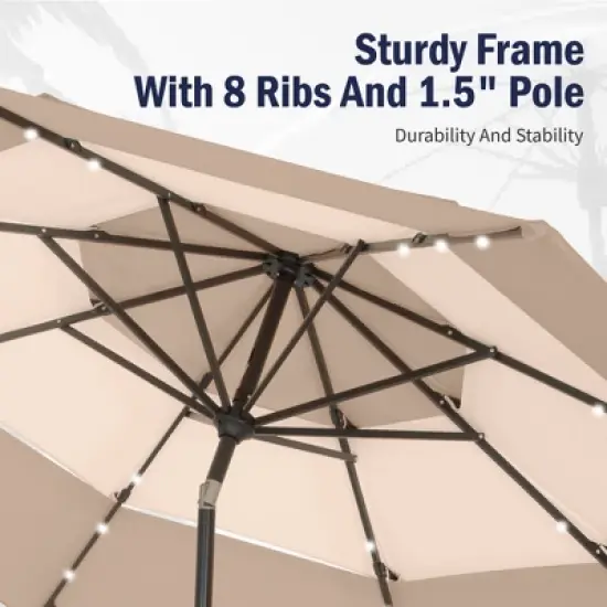 Captiva Designs 10ft Vented Patio Umbrella with 8 Sturdy Ribs for Garden, Poolside & Lawn image {3}