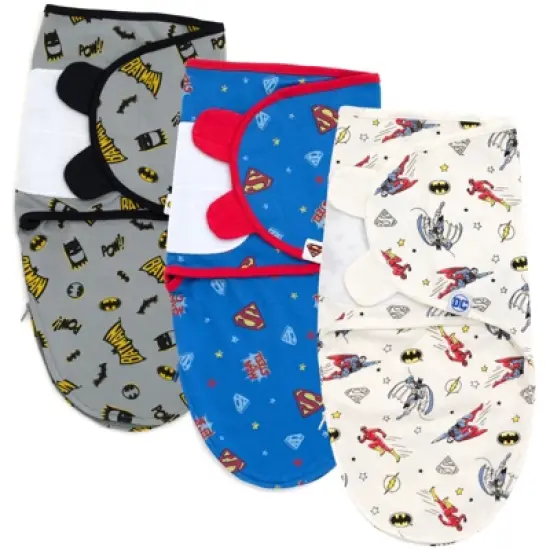 DC Comics Justice League The Flash Superman Batman Baby 3 Pack Swaddle Sacks Newborn to Infant image {7}