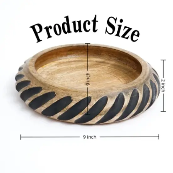 SEVOBAL Serving Platters Handcrafted Wooden Serving with Black Resin Accent, Functional Art Piece for Modern Living, Dining, Brown, 9"*9"*2" image {2}