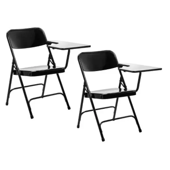 2pk Tablet Arm Folding Chair Black- Hampden Furnishings image {9}