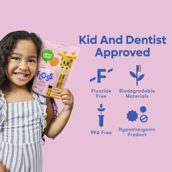 SmartLifeco KIDS Biodegradable Eco Floss Picks | Unflavored (PACK OF 2 BAGS) Smart Life Co for Children image {1}