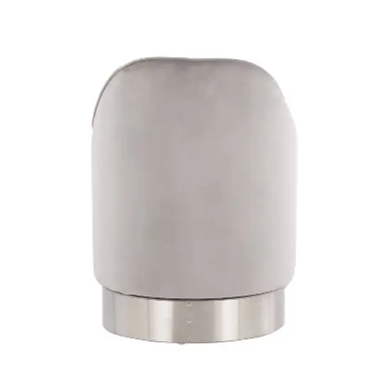 Marla Glam Vanity Stool Steel/Velvet Chrome/Silver - LumiSource image {3}