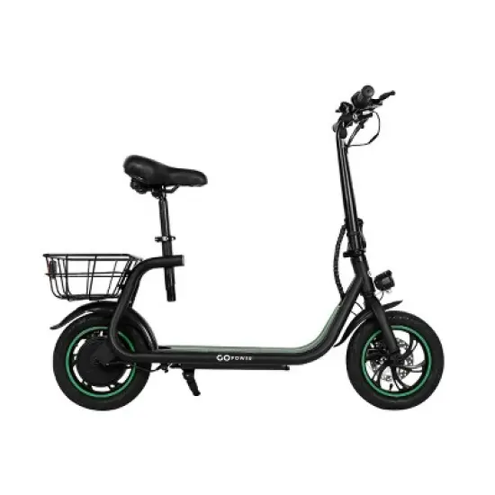GoPowerBike GoFlow Electric Scooter with Seat | Comfortable Seat, Rear Basket, and Throttle Control | 16 mph Top Speed | 12 mile Range image {14}