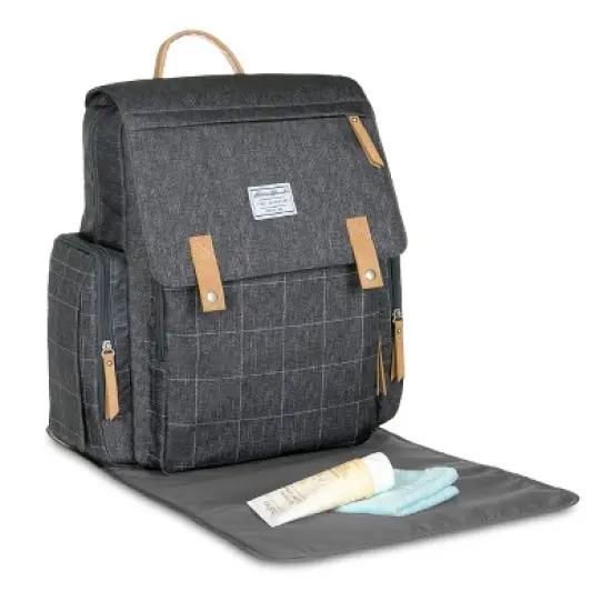 Eddie Bauer Cascade Plaid Diaper Bag - Gray image {1}