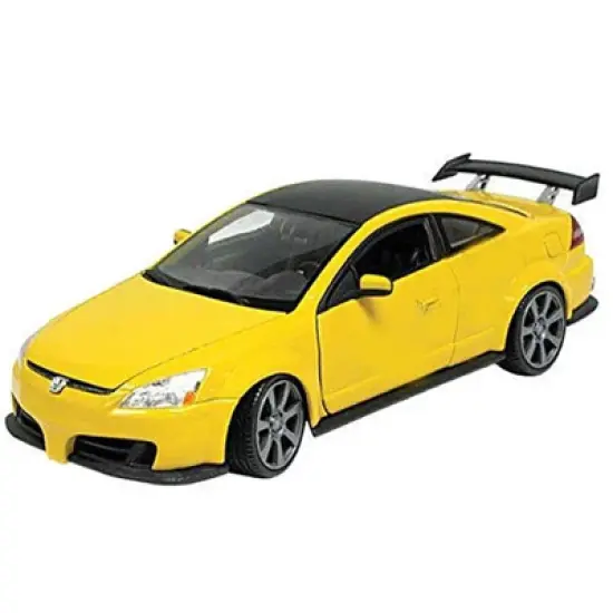 2003 Honda Accord Custom Tuner Yellow 1/18 Diecast Model Car by Motormax image {1}