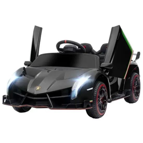 Aosom Lamborghini Veneno Licensed 12V Kids Ride on Car w/ Butterfly Doors, Bluetooth, Remote, Suspension System, Music image {3}