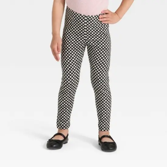 Toddler Girls' Halloween Checkered Leggings - Cat & Jack&trade; Black image {3}