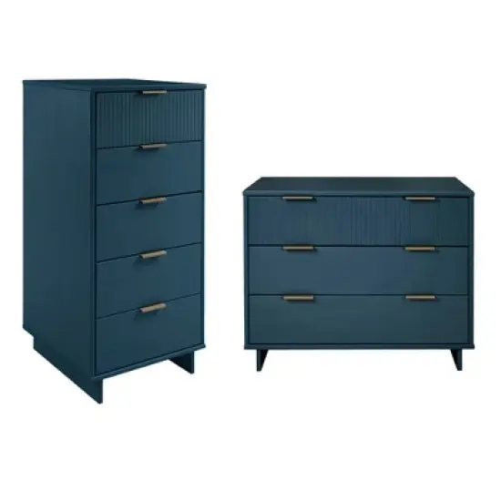 Manhattan Comfort 2pc Granville Narrow Chest and Dresser Bedroom Set image {21}