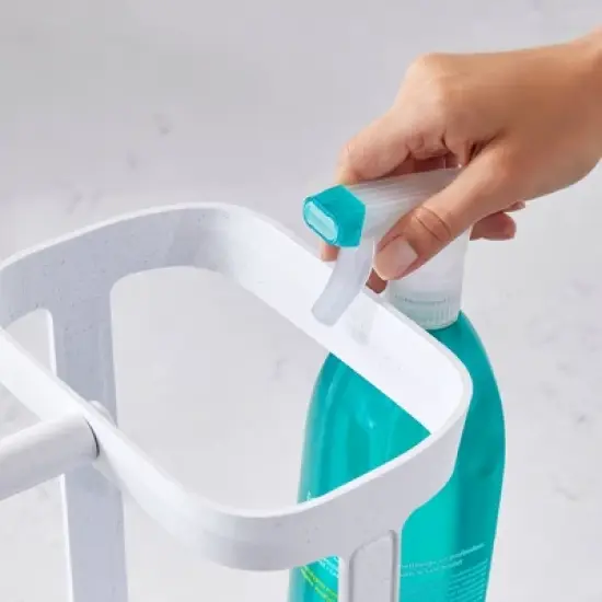 YouCopia Plastic SinkSuite Cleaning Caddy - Speckled White: Multi-Compartment Organizer for Under Sink Storage image {3}