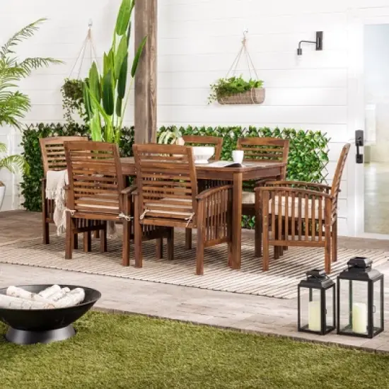 Ravenscroft 7pc Acacia Wood Patio Dining Set - Saracina Home image {1}