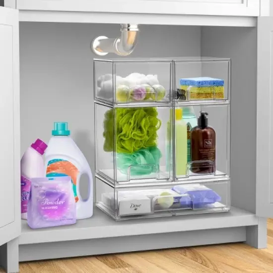 Sorbus Clear Acrylic Drawer Organizers - Makeup Case Pull-Out Drawers image {3}