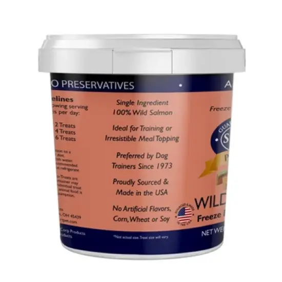 Stewart Freeze-Dried Wild Salmon Dog Treat - 2.75oz Tub image {1}