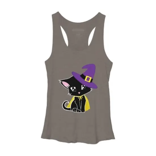 Women's Design By Humans Halloween Cat By AdrianaOliveira Racerback Tank Top image {8}