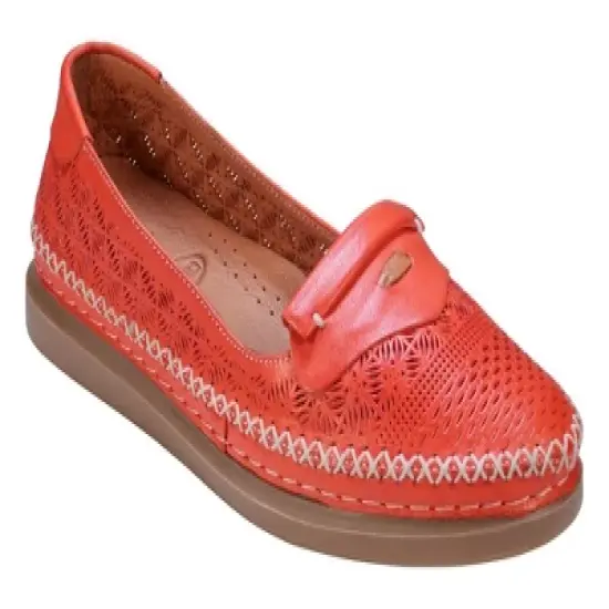 Cools 21 Ginger Perforated Memory Foam Leather Flats image {8}