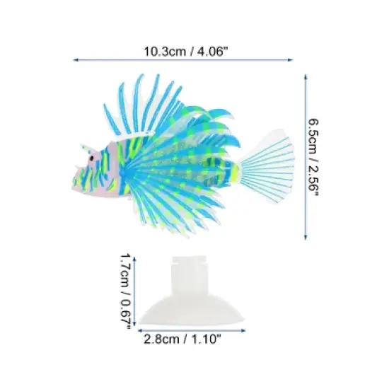 Unique Bargains Aquarium Artificial Lion Fish Glowing Ornament Simulation with Suction Cup 1 Pc image {3}
