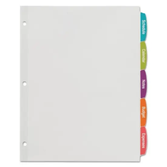 Avery Big Tab White Label Tab Dividers 5-Tab Letter 14434 image {3}