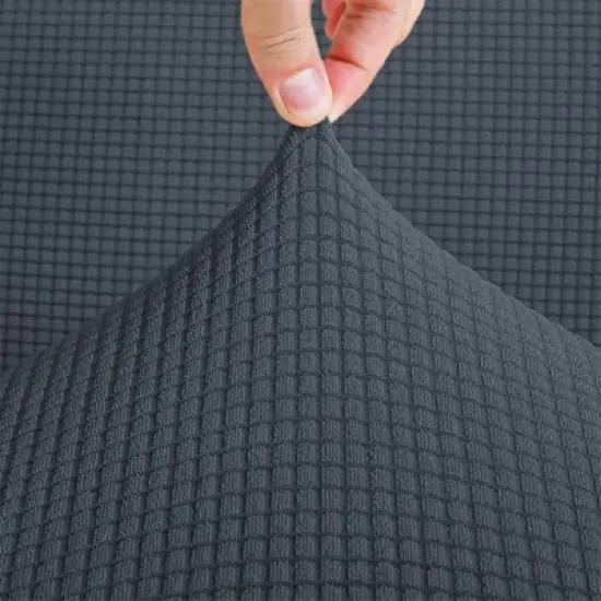 Home Mart Goods Charcoal Grey 3-Piece Set 4-Way Stretch Slipcover Sofa Loveseat & Armchair Cover Protector image {2}