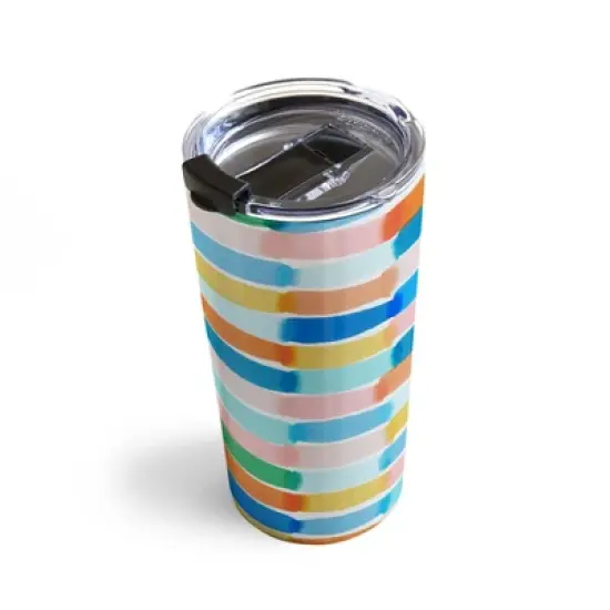Jacqueline Maldonado Dreamy Watercolor Dashes Multi 20 oz Stainless Steel Travel Mug - Deny Designs image {3}