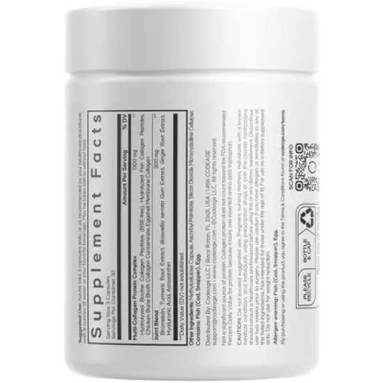 Codeage Multi Collagen Peptides + Joint Blend, Astaxanthin & Turmeric Supplement - 90ct image {1}