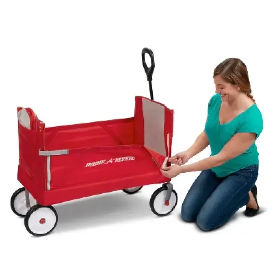 Radio Flyer 3 in 1 EZ Fold Wagon with Canopy - Red image {2}