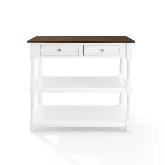 Caitlyn Wood Top Kitchen Island White/Dark Brown - Crosley image {8}