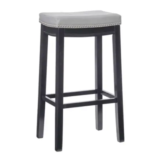 Padded Saddle Seat Barstool Hardwood - Linon image {17}
