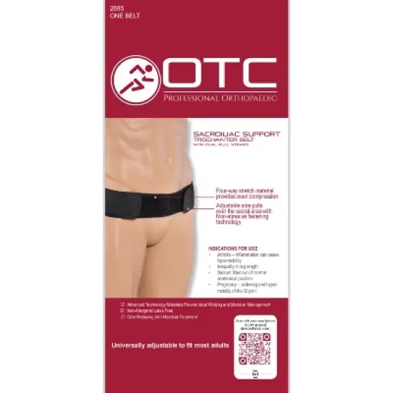 OTC Sacroiliac Support, Trochanter Belt, Hip Pelvis, Select Series, Black image {5}