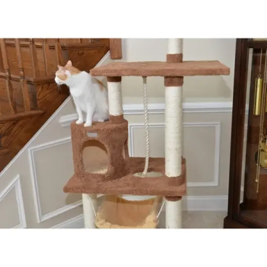 Armarkat 70" Real Wood Cat tree With Scratch posts, Hammock for Cats & Kittens, X7001 image {6}
