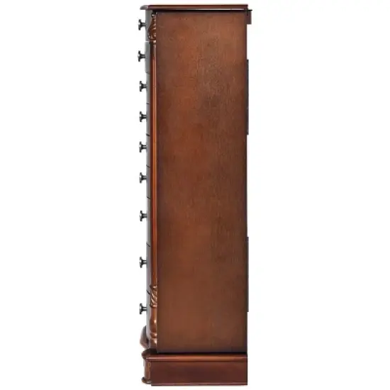 Tangkula 8 Drawers Old-fashioned Jewelry Cabinet Vanity Makeup Set Brown image {2}