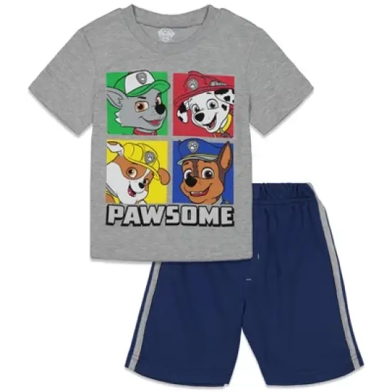 Paw Patrol Chase Marshall Rubble Pullover T-Shirt and Mesh Shorts Outfit Set Toddler to Big Kid  image {7}