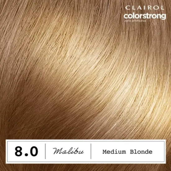 Clairol ColorStrong Ammonia Free Permanent Hair Color Dye Kit - 8 Medium Blonde image {2}