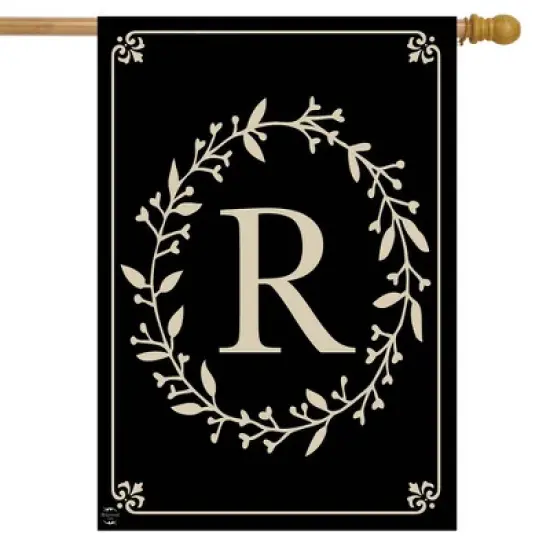 Briarwood Lane Classic Monogram Letter R House Flag Double-Sided 28" x 40" image {1}