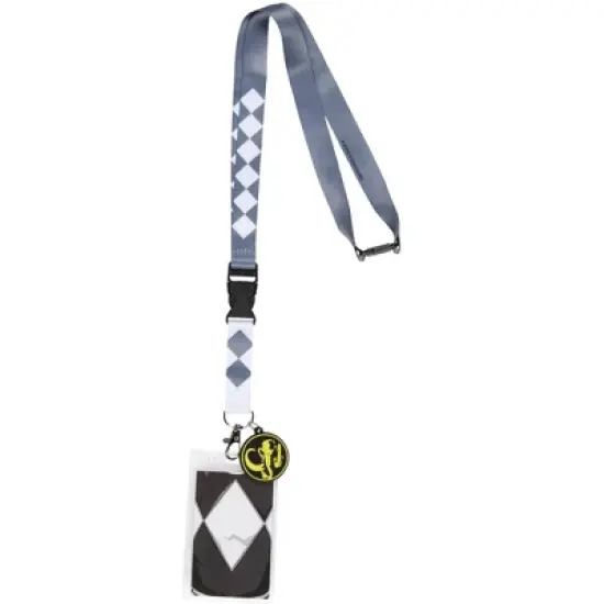 Power Rangers Black Ranger ID Lanyard Badge Holder w Mastodon Rubber Pendant image {4}
