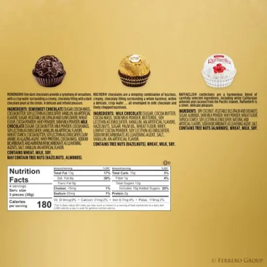 Ferrero Rocher Collection Assorted Chocolates Candy Variety Pack - 4.6oz image {1}
