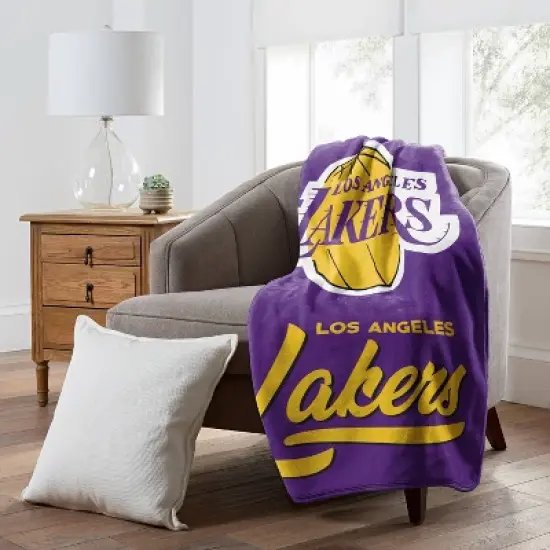 NBA Los Angeles Lakers 50 x 60 Raschel Throw Blanket image {1}