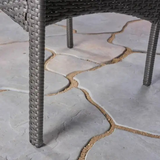 Mason 7pc Acacia Wood & Polyethylene Wicker Dining Set: Christopher Knight Home, Cushioned Chairs image {5}