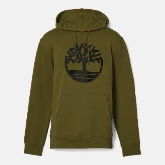 Timberland Tree Logo Hoodie, Dark Olive/Black, Medium image {5}