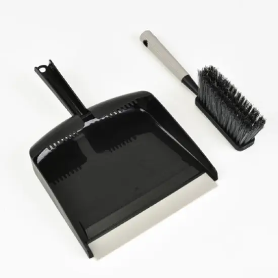 Trio Home Dust Pan & Brush Set, Dirt Scraper, Soft Comfort Handle And Bristles, Small Hand Broom for Home and Office image {6}